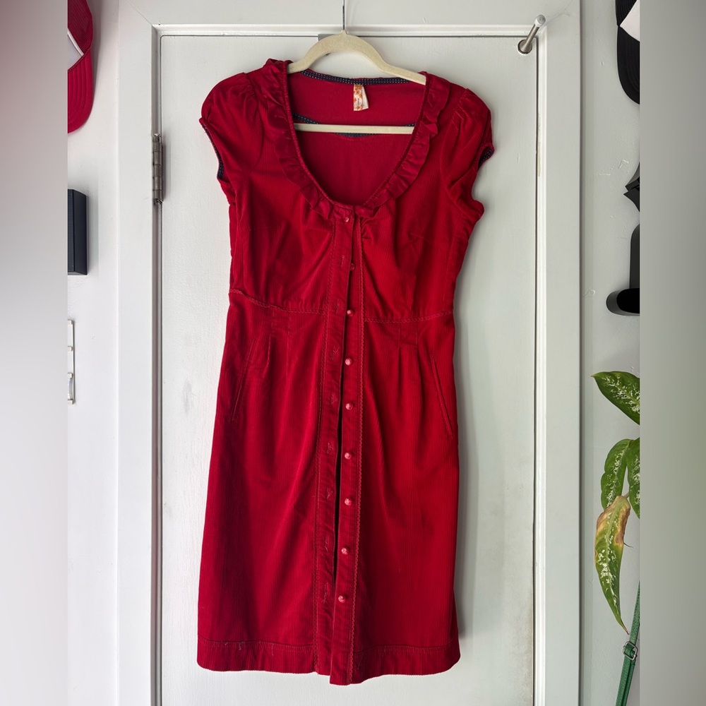 Maeve Corduroy Button-Front Midi Dress